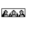 Wallity Zidna dekoracija Three Monkeys L, 100x36cm, Crna