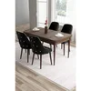 Hanah Home trpezarijski set Tia, sto i 4 stolice, ploča u dekoru drveta Baroque, crna tkanina Babyface