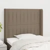 Vidaxl Vzglavje z ušesi taupe 83x16x118/128 cm blago