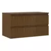 Mexen Rivel kopalniška omarica pod umivalnikom 90 cm z delovno ploščo, 2 predala, rebrasta, oreh - 91A20-09047-2-BFFC86