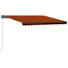 Vidaxl Ročno zložljiva tenda 450x300 cm oranžna in rjava