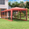 Šator za zabave s 10 mrežastih bočnih zidova crveni 3x12 m HDPE