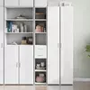 Visoka komoda bijela 30 x 42,5 x 185 cm od konstruiranog drva