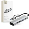Tech-protect HB03 HUB ADAPTER 5V1 TIPA-C + USB 2.0 + USB 3.0 + RJ45 VESELJSKO SIVA