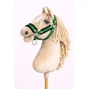 BB Nastavljiva ovratnica za konje Hobby Horse A3 zelena s črnim krznom