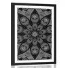 Plakat s paspartujem hipnotična Mandala v črnobeli varianti - 20x30 black