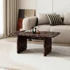 Hanah Home klub sto Pietra, 100 cm, crveni mermer