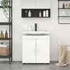 Set ormarića za kupaonicu s pohranom TULUM Visoki sjaj bijela