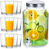 shumee Steklen kozarec za pijačo s pipo 6,2 l + 12 kozarcev 200 ml