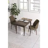 Hanah Home trpezarijski set Arp, sto i 2 stolice, ploča u dekoru drveta Baroque, braon tkanina Babyface