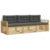 Set vanjskih sofa s jastukom 3 pcs Bijela i antracit Poliester