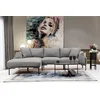 Atelier del Sofa Ugaona garnitura Leo 90x65x255cm Siva