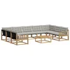 Set vanjskih sofa s jastukom 10 pcs Bijela i svjetlosiva