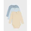 Sinsay - Set od 3 pamuc´nih body-a - bledoplavo