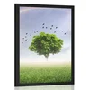 Plakat samotno drevo na travniku - 60x90 no frame