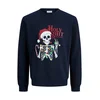 JACK & JONES Majica JJMERRY SKULL XMAS temno modra / svetlo zelena / brusnica / bela