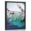 Plakat drevesna veja ob polni luni - 60x90 black
