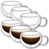 shumee Wilmax | termo kozarci z ročajem | komplet 6 kosov | 250 ml | kozarci za kavo z dvojno steno | komplet kozarcev za latte macchiato | kozarci za kapučino z ročajem | kozarci za čaj