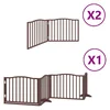 Vidaxl Ograda za pse z vrati zložljiva 8 panelov rjava 640 cm les