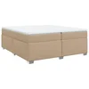 Vidaxl Box spring postelja z vzmetnico kapučino 200x200 cm um. usnje