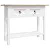 Vidaxl Konzolna mizica mehiška borovina Corona Range bela 90x34,5x73cm