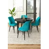 Hanah Home Set Trpezarijski sto i 4 stolice, Tirkizno-crni