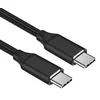 PremiumCord Kabel USB-C M/M, 240W 480Mbps, črna bombažna pletenica, 1,5 m