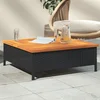 Vrtni stol crni 70 x 70 x 25 cm od ratana i bagremovog drva