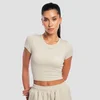 GymBeam Women‘s Aura Cropped T-Shirt Grey