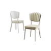 Hanah Home set trpezarijskih stolica Nape 6 kom, krem tkanina Babyface, bele metalne noge