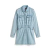 Tommy Jeans Dolga srajca moder denim