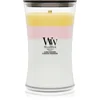 Woodwick Trilogy Floral Blossoms dišeča sveča z lesenim stenjem 610 g