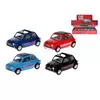 Kinsmart Fiat 500 1:24 12,5 cm kovinski vzvratni del - mešanica barv (rdeča, svetlo modra, temno modra, črna)