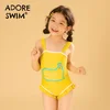 Adoreswim Jednodelni kupaći kostim za devojčice, Žuti