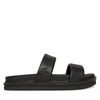 Natikači Calvin Klein Jeans Flat Molded Doublebar Sandal Lth YM0YM01226 Črna