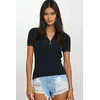 Trend Alacati Stili Ženska bluza kratkih rukava ALC-X11825, Crna