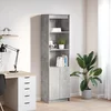 Visoka komoda siva betona 50x35x180 cm od konstruiranog drva
