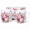 Porcelanaste skodelice, velike, komplet 2 x 400 ml za darilo, kolekcija Classic Rose
