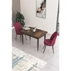 Hanah Home trpezarijski set Nil, sto i 2 stolice, ploča u dekoru drveta Baroque, bordo tkanina Babyface
