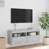 TV ormarić s LED svjetlima siva boja betona 100x30x40 cm