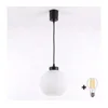 Brilagi - LED luster na sajli RETRO GLASS 1xE27/60W/230V prečnik 15 cm crna/bela