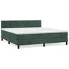 Vidaxl Box spring postelja z vzmetnico temno zelena 180x200 cm žamet