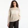 Pulover Calvin Klein Jeans Brushed Alpaca Stripe Logo Sweat White Pepper XS