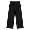 Guess FRENCH TERRY PALAZZO ACTIVE PANT Črna