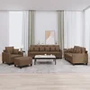 4-dijelni set sofa s jastucima smeđi od tkanine