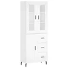 Vidaxl Visoka omara bela 69,5x34x180 cm inženirski les