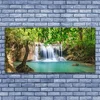 tulup.si Slika na akrilnem steklu Slap lake forest narava 140x70 cm 4 obešalnika