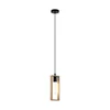 EGLO Viseća lampa LITTLETON E27 11 cm crna/drvo 49473