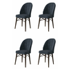 HANAH HOME Set 4 stolice Ritim Anthracite Brown