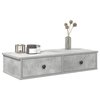 Zidna polica s ladicama beton siva 80x34x17cm konstruirano drvo
